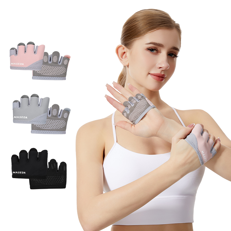 Fitness Yoga - フィットネス用フィンガーレスグローブ：ピラティスやエアリアルヨガ用の水ぶくれ防止スポーツグローブ—滑り止めと通気性に優れています