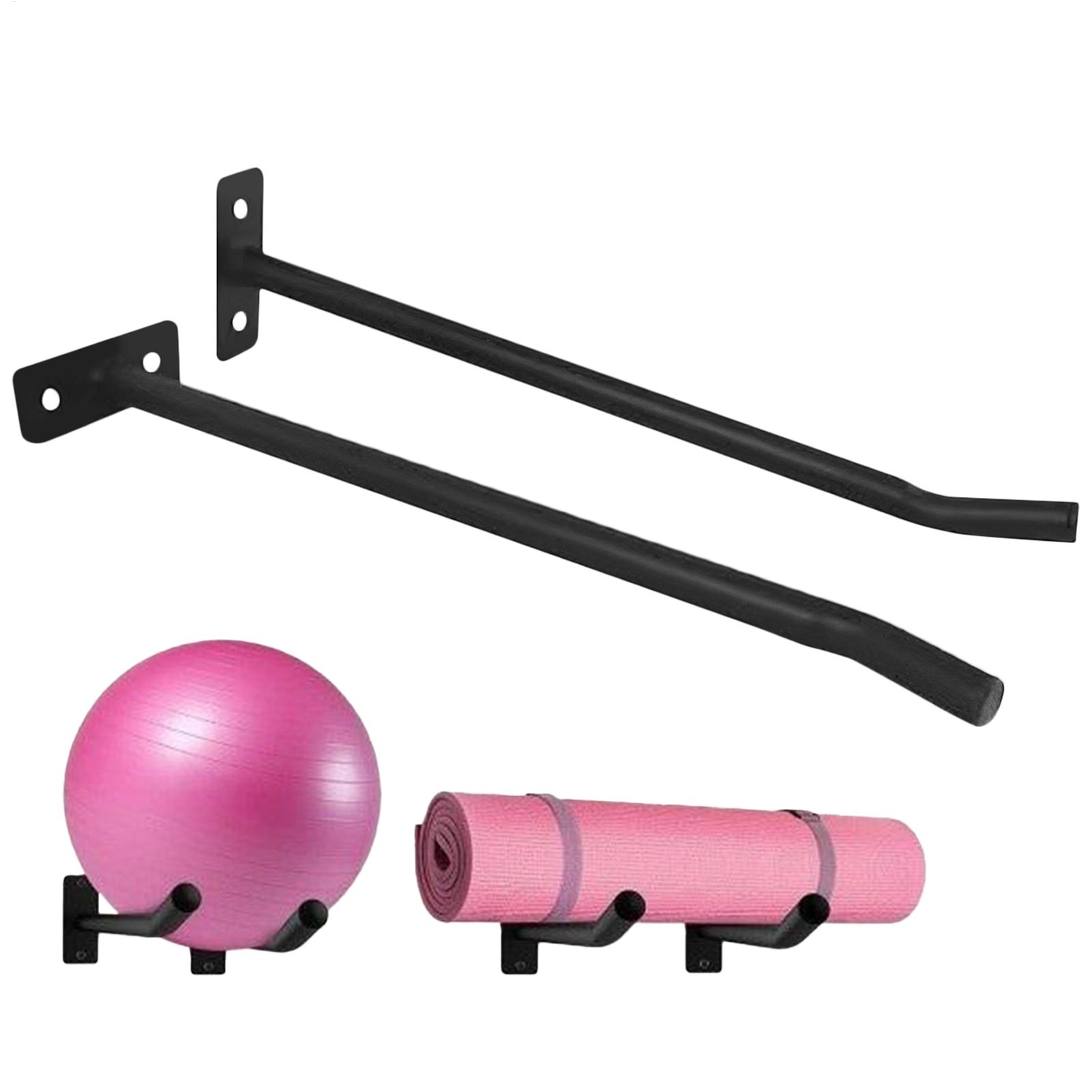 Yoga Fitness Room - エクササイズボールホルダー 2個パック ヨガルーム ウォールボールホルダー 機器収納オーガナイザー ホームジム