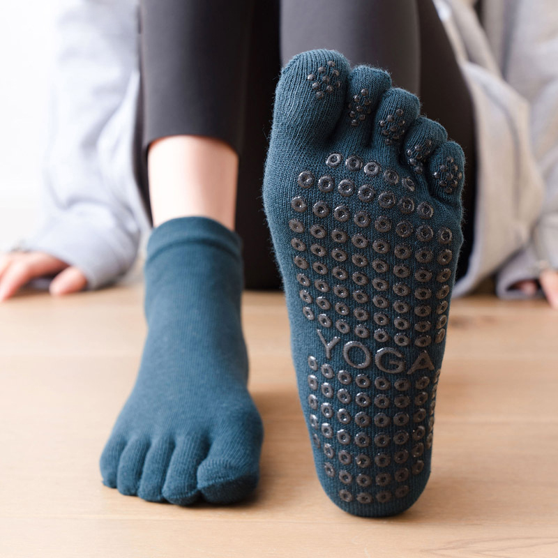 Yoga Dance & Fitness Center Llc - 5つま先の滑り止めソックス,通気性,滑り止め,綿,ヨガ,バレエ,フィットネス,スポーツ用