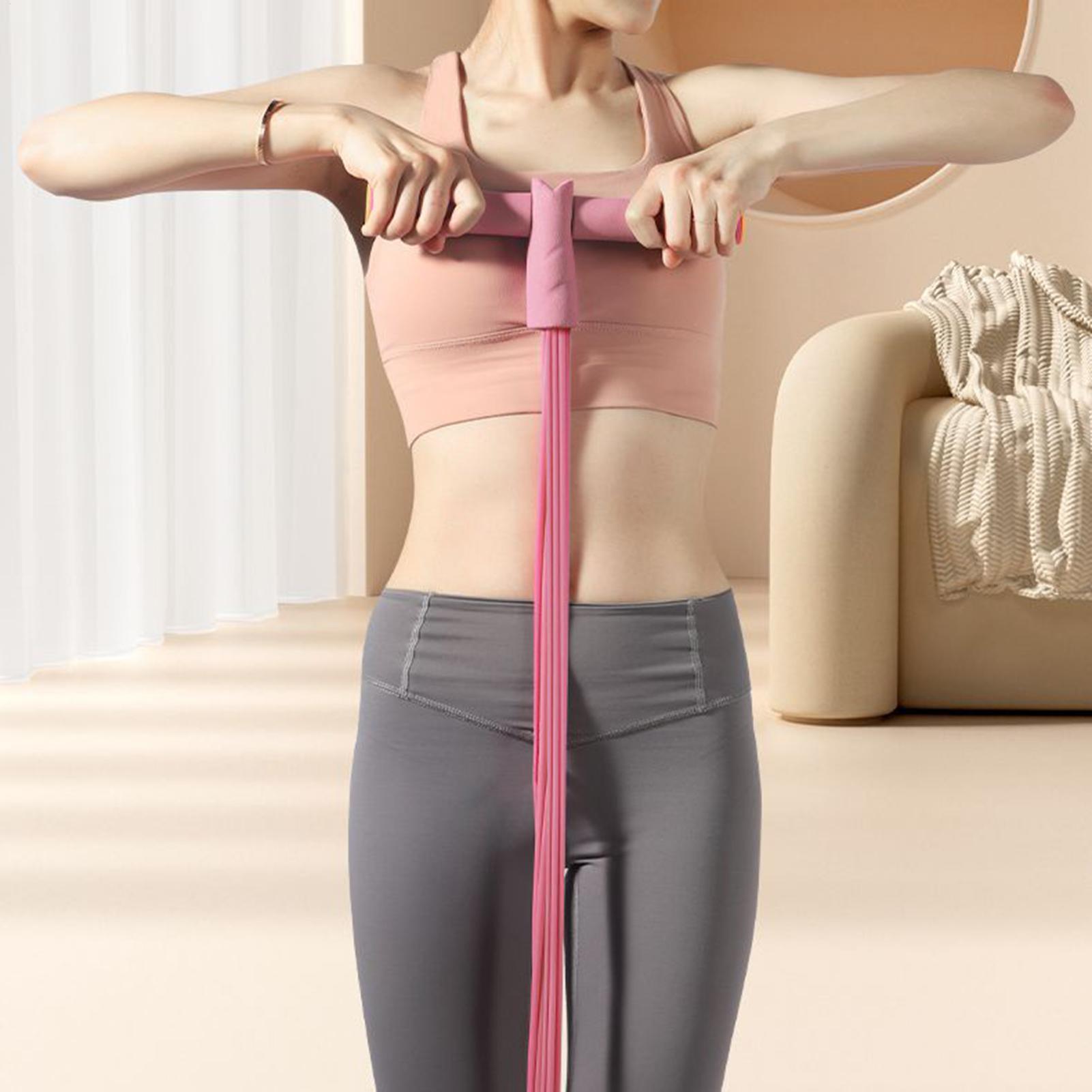 Yoga Fitness Hotel - ペダルプーラー抵抗バンド 6 チューブフィットネス機器フィットネスバンドハンドル付きホームジムヨガスタジオホテル学校大学用