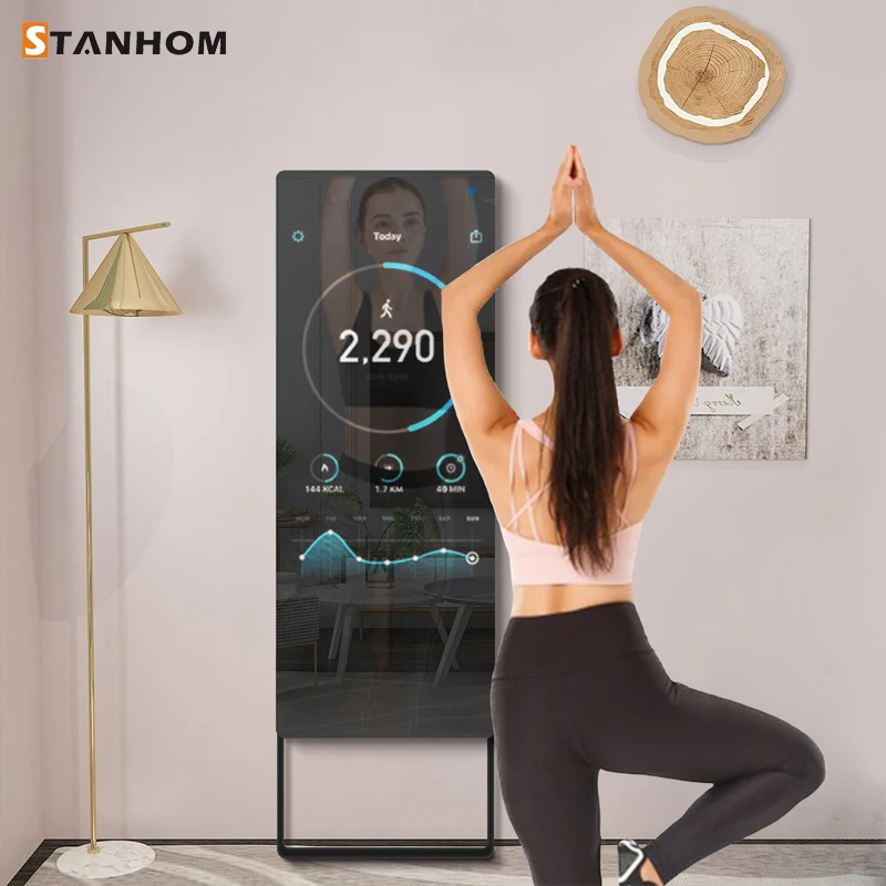 Yoga Fitness Hotel - STANHOMカスタムホテルホームジムワークアウトヨガ32インチ43インチAndroidタッチスクリーンスマートフィットネスミラー