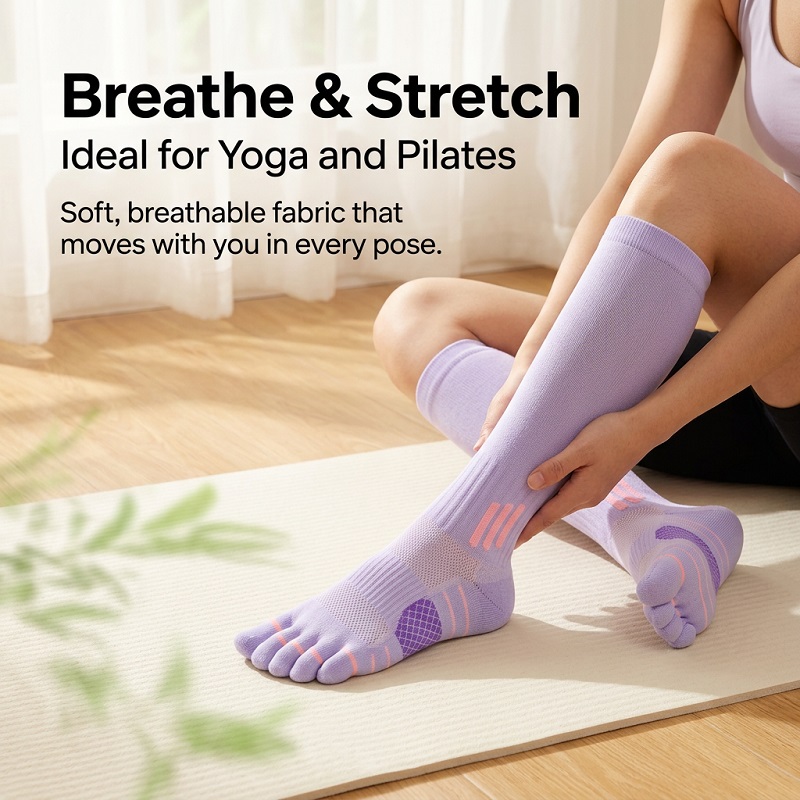 1/6 ペア女性の夏のフィットネスランニングロングソックス縄 - Yoga & Fitness Center のレビューと価格