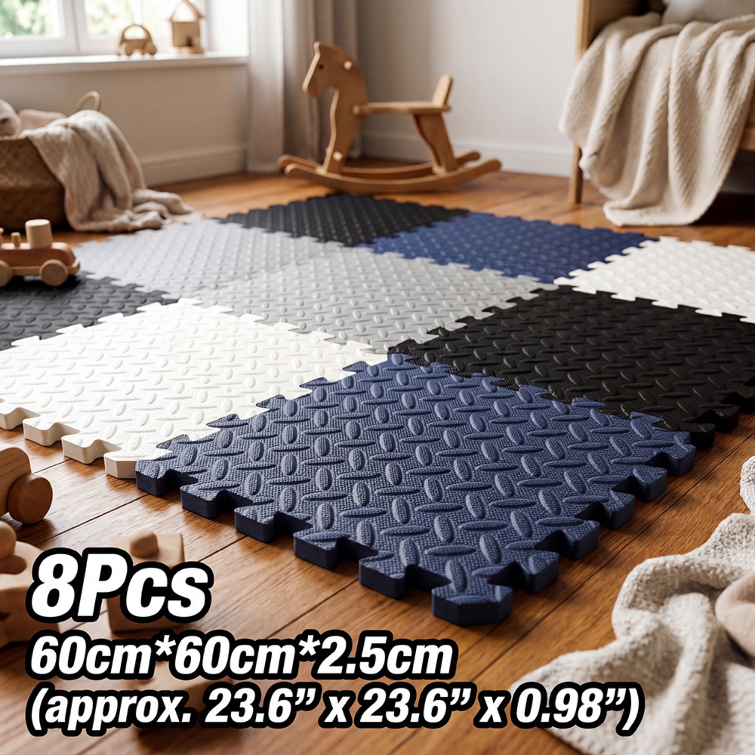 8 個 60 × 60 センチメートル EVA フォームマッ - Yoga Fitness Room のレビューと価格