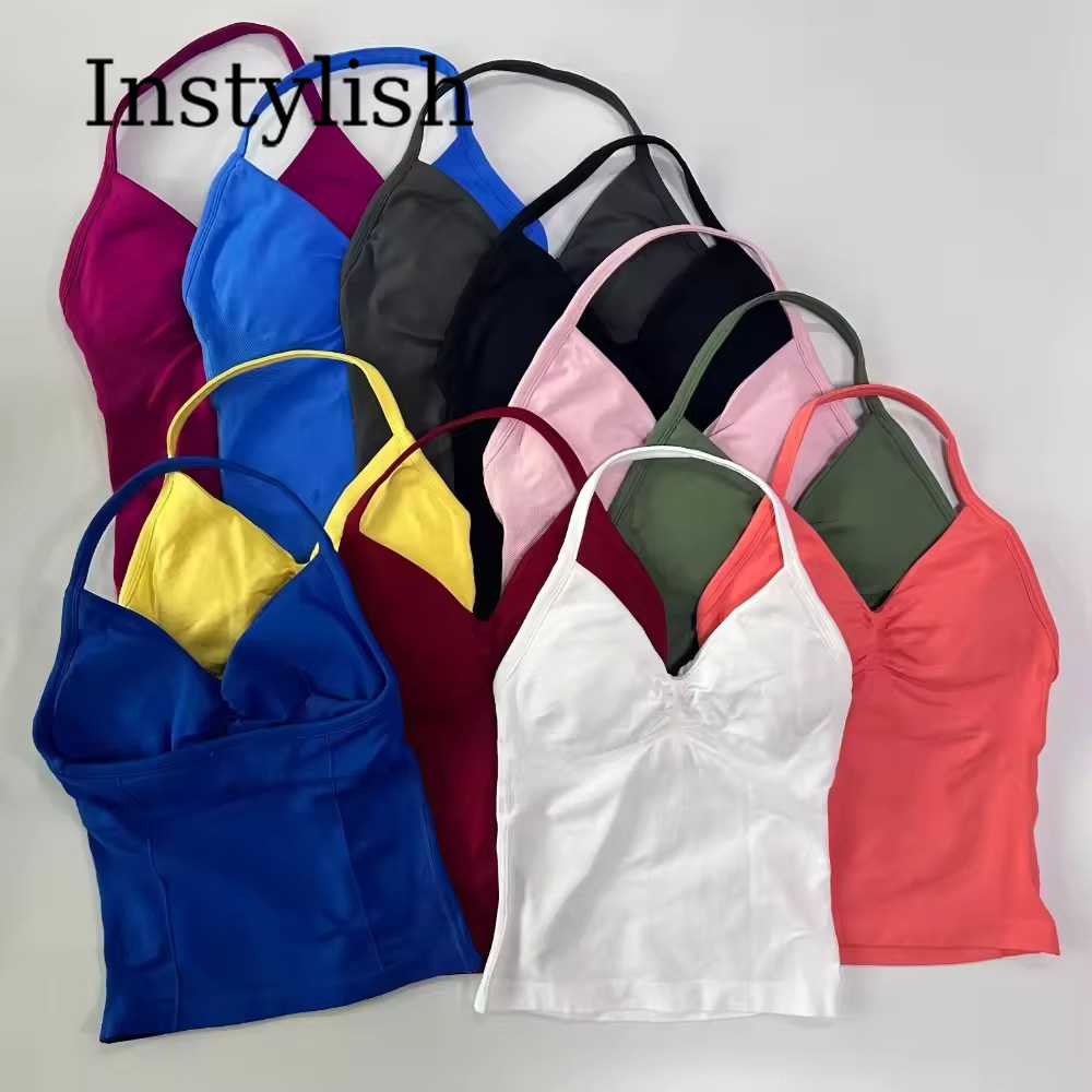 女性用シームレスヨガ2ピースセット ホルターVネック ルシュ - Yoga & Fitness Center のレビューと価格