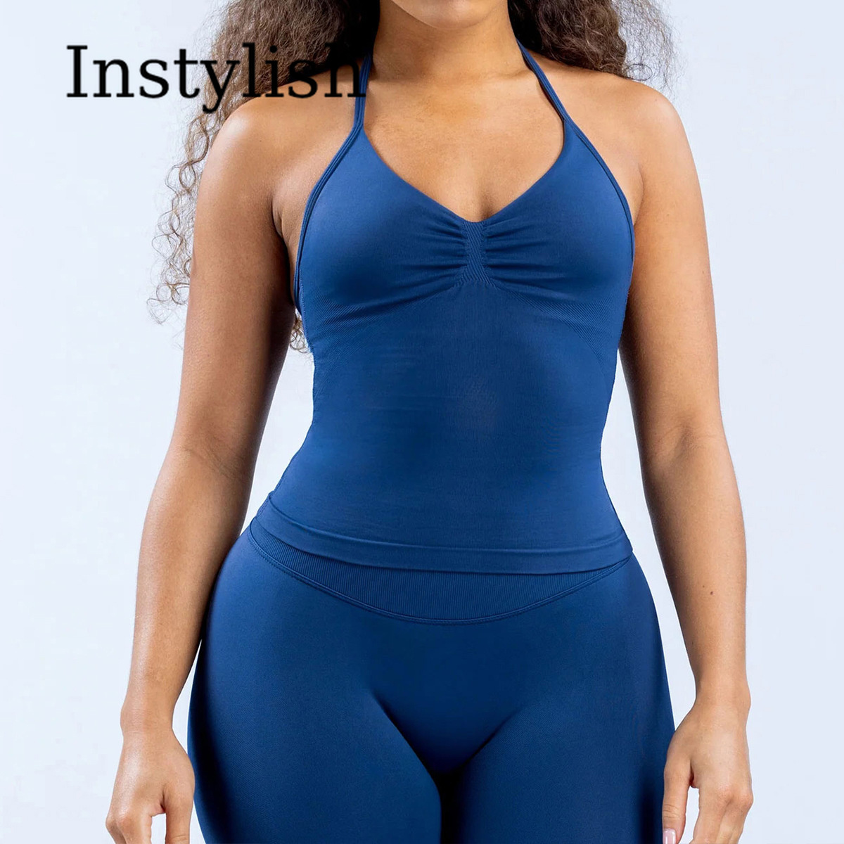 女性用シームレスヨガ2ピースセット ホルターVネック ルシュ - Yoga & Fitness Center のレビューと価格