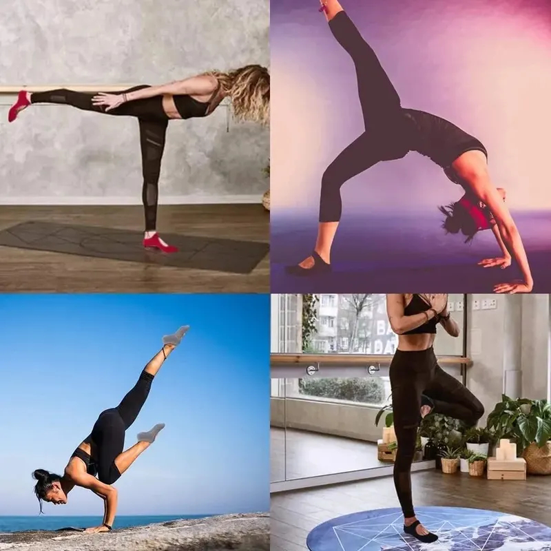 バックレスノンスリップフィットネスヨガソックス綿女性スポーツ - Yoga Dance & Fitness Center Llc のレビューと価格